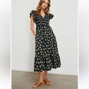 Rails Clementine Dress Dark Amaryllis Black Floral Bohemian Dress XS